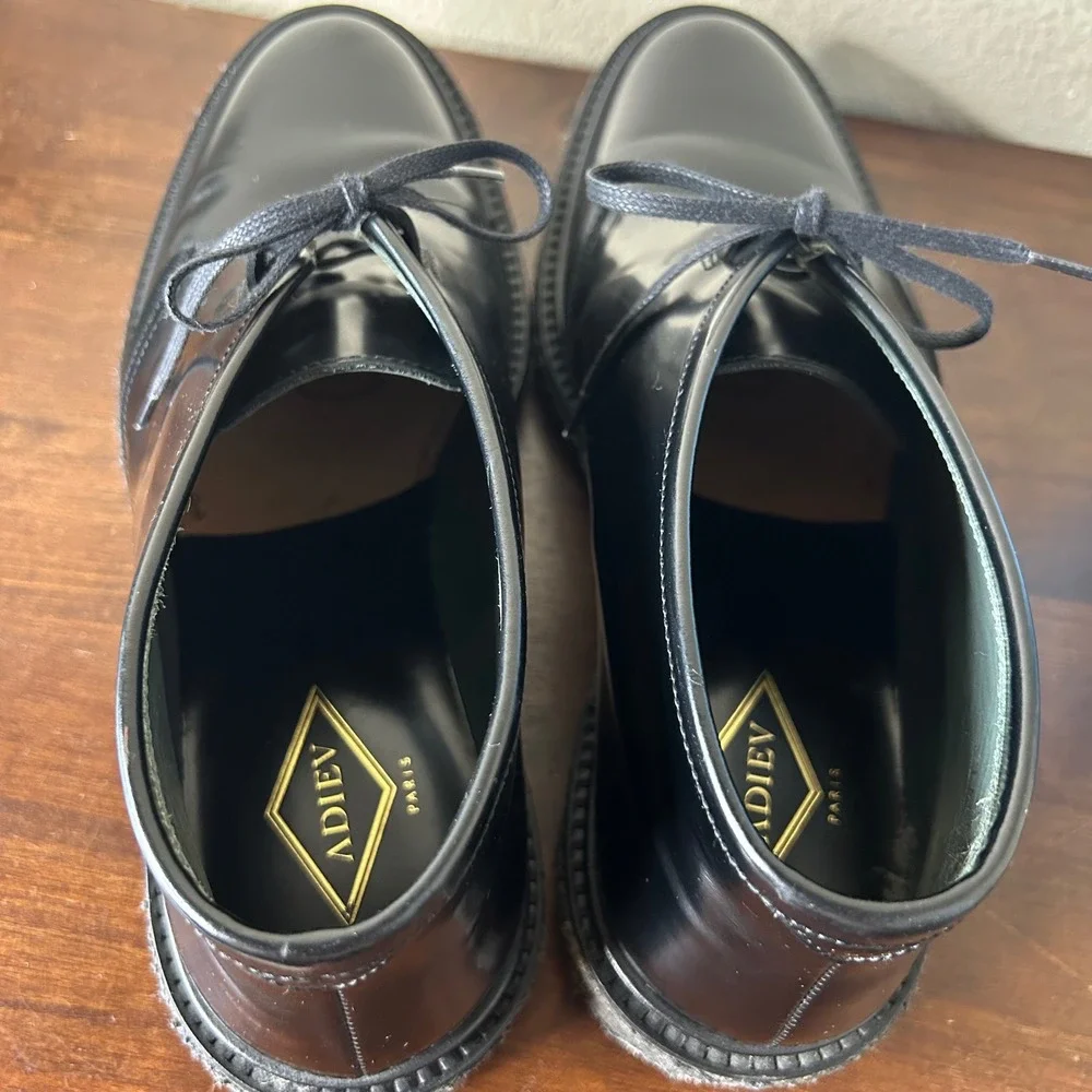 Adieu Boots Sz 42.5 US 9 9.5 Black Leather Chukka Portugal Crepe Sole Mens Ankle